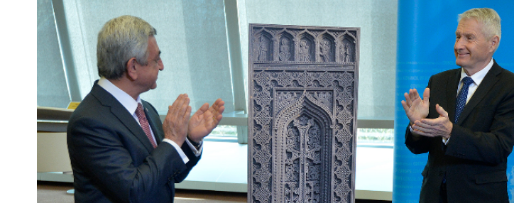 В Страсбурге состоялась церемония передачи армянского хачкара  в дар Совету Европы