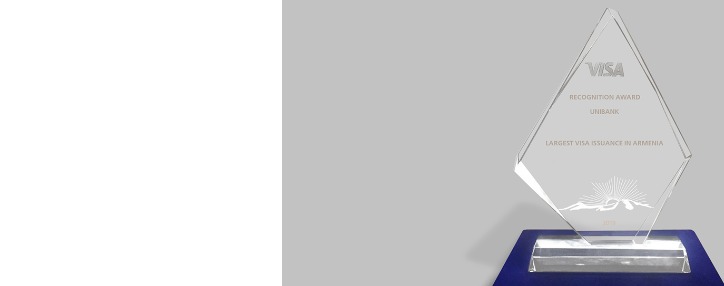 Յունիբանկն արժանացել է Visa-ի մրցանակին քարտերի քանակով առաջատար լինելու համար