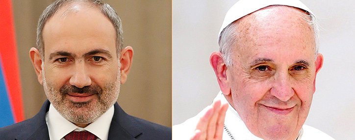Пашинян поблагодарил Папу римского за усилия в смягчении социально-экономических последствий коронавируса