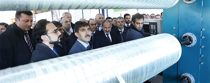 Пашинян присутствовал на открытии завода по производству композитных газобаллонов с объемом инвестиций в $21 млн.
