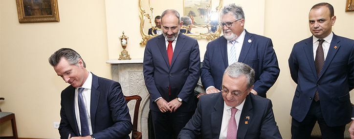 Армения и Калифорния подписали рамочное соглашение о сотрудничестве