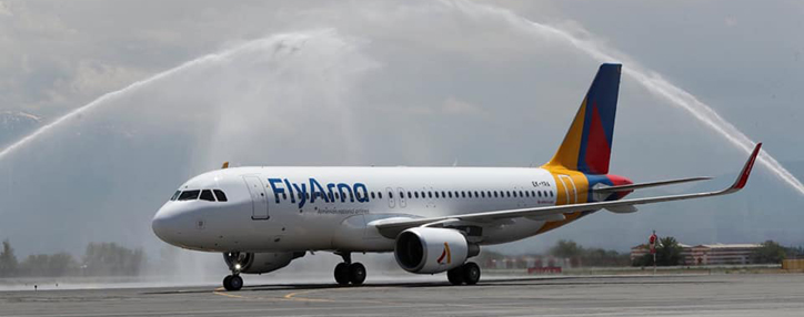 Первый самолет авиакомпании Fly Arna прибыл в ереванский аэропрот «Звартноц»