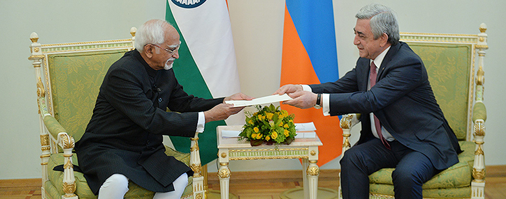 Вице-президент Индии пригласил Саргсяна посетить свою страну с официальным визитом