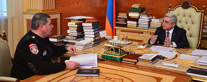ՀՀ ոստիկանապետը զեկուցել է նախագահին ՃՈ համակարգում սպասվող բարեփոխումների մասին 