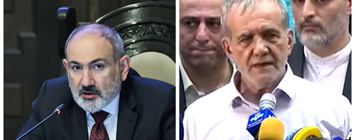 Пашинян провел телефонный разговор с новоизбранным президентом Ирана Масудом Пезешкианом