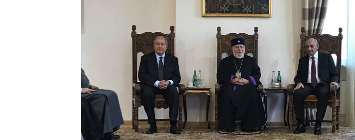 Президенты двух армянских государств обсудили с Католикосом ситуацию в Армении