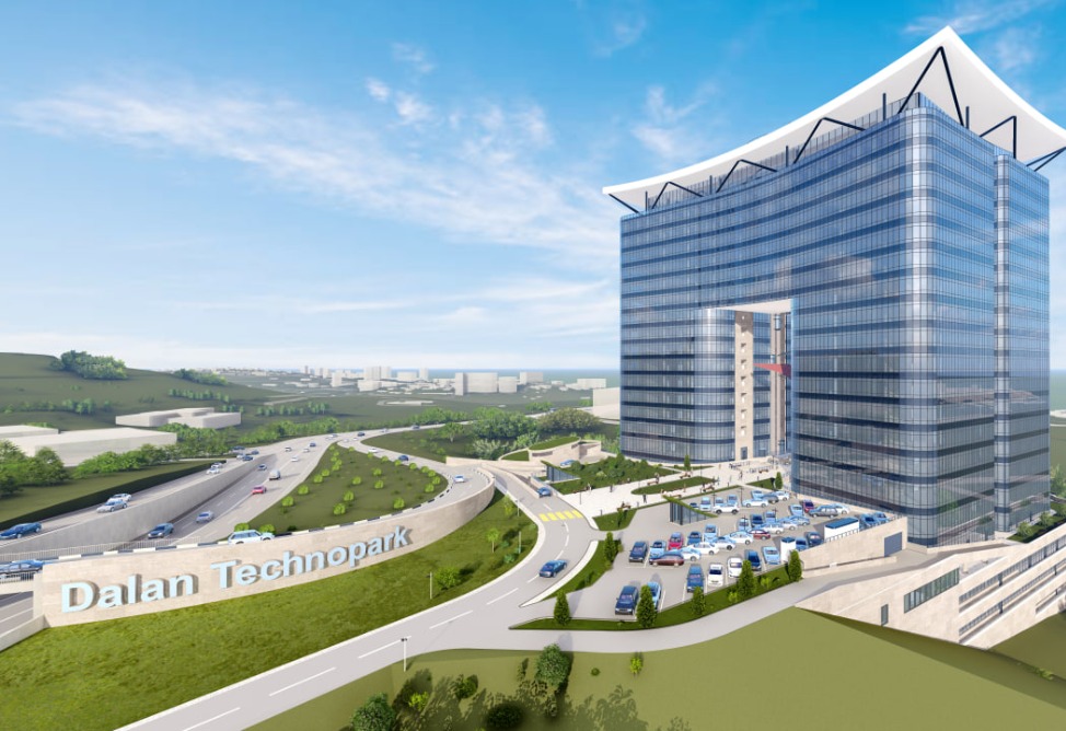 Технопарк Dalan: 80% основного каркаса готово, два корпуса объединены, началась стройка общих этажей