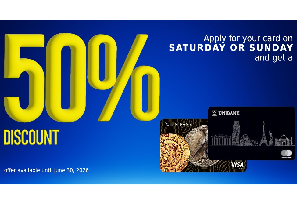 Unibank Offers 50% Discount on Cards During Weekends