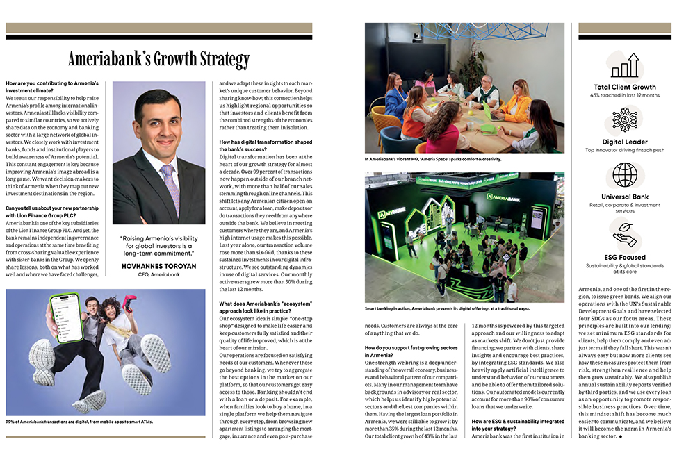 Армения должна быть в фокусе инвестиционных решений в регионе: финансовый директор Америабанка