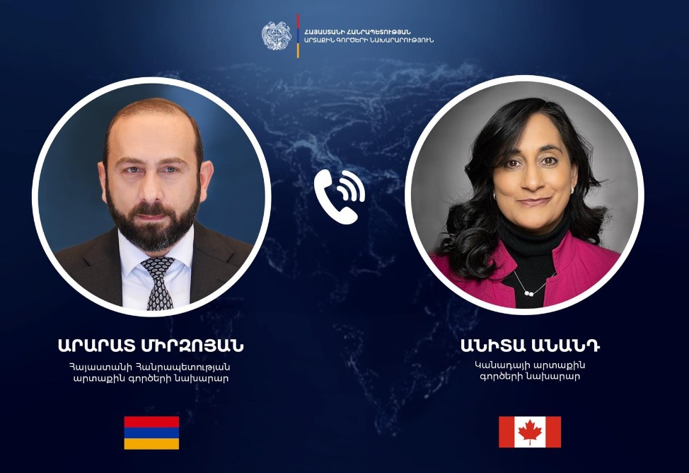 Միրզոյանը Կանադայի ԱԳ նախարարի հետ քննարկել է Հայաստան–Ադրբեջան հարաբերությունների կարգավորման գործընթացի վերջին զարգացումները